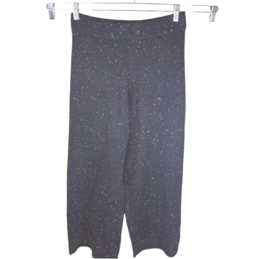 Zara Womens Wide Leg Speckled Sparkle Knit Size‎ Small Pants Black Grunge Punk